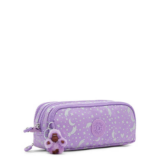 Kipling Gitroy Printed Pencil Case Bags Galaxy Metallic | CA 1910SG